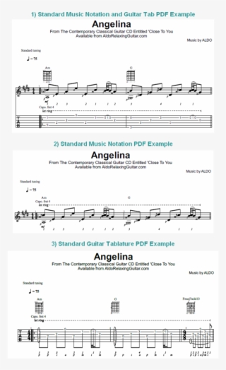 Aldo Relaxing Guitar 'angelina' Three Version Guitar - Relaxing Guitar Sheet Music