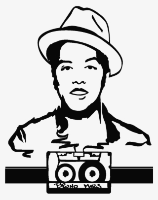 Sticker Bruno Mars - Silueta De Bruno Mars