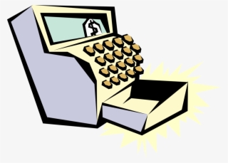 Vector Illustration Of Cash Register For Registering