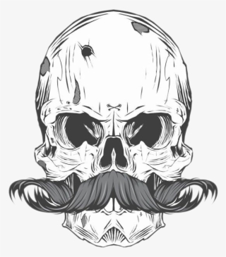 Tattoo Bearded Skull Calavera Finger Moustache - Tattoo Skull Moustache