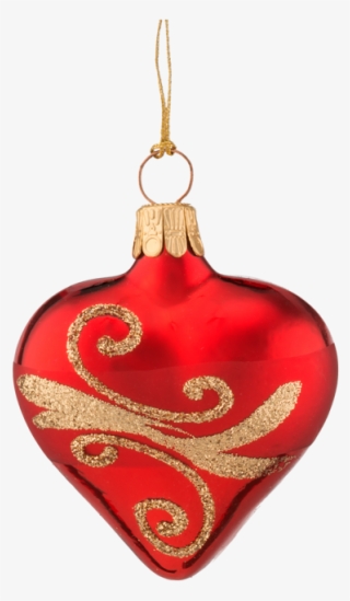 Heart-shaped Ornament With Goldglitter - Heart Christmas Ornament Png
