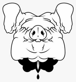 Drawn Pig Face - Dead Pig Head Clip Art