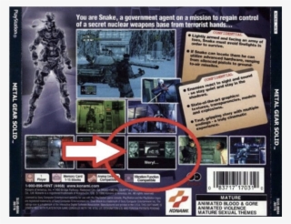 Meryl's Frequency On The Metal Gear Solid 1 Cd Back - Metal Gear Solid Cd Case