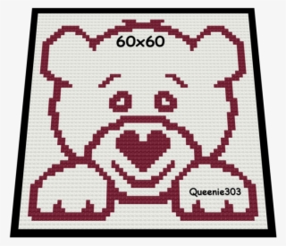 Love Bear Face - Cross-stitch