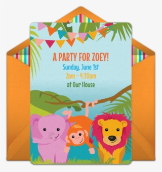 Jungle Animals Online Invitation - Cartoon
