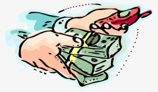 Vector Illustration Of Hands Offer Payment Cash Money
