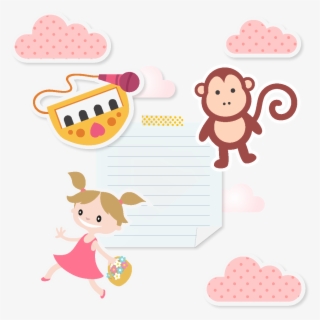 Hand Drawn Cartoon Monkey Paper Element - Cartoon