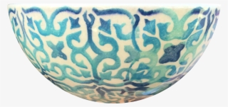 Cereal Bowl Aqua Az02-nc04 - Blue And White Porcelain