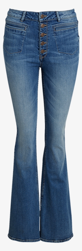 Flared High Waist Jeans Blue - Pocket