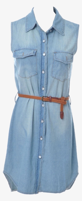 Anna Kaci S M Fit Light Blue Faded Denim Button Down - Light Blue Button Down Dress