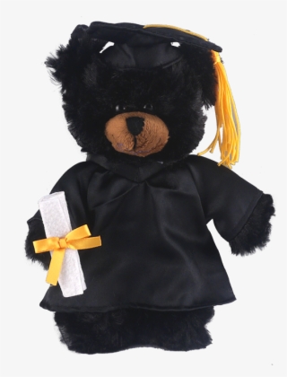 Black Teddy Bear - Teddy Bear Graduation Gown