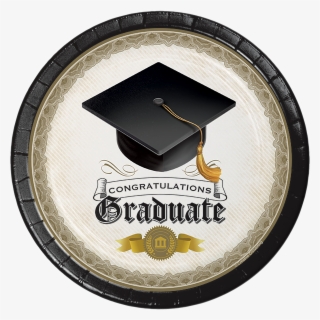 Grad Cap & Gown Paper Plates - Πάρτυ Αποφοίτησησ