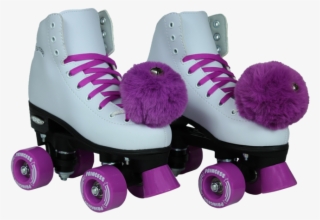 Epic Princess Purple Roller Skates - Pink Pom Poms Roller Skate