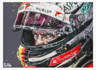 Paul Oz Sebastian Vettel Hand Embellished Canvas - Artist