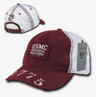 Marines Cap Usmc Vintage Military Patch Mesh Maroon - Vintage Hats With Patches
