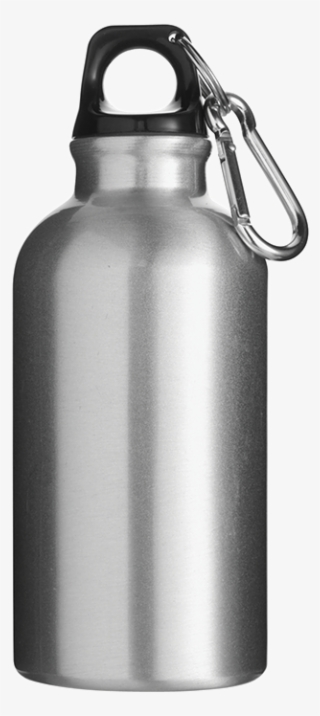 Picture Of 400ml Aluminium Water Bottle With Carabiner - Silver Aluminium Water Bottle