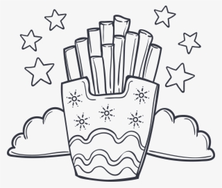 French Fries Chicken Nugget Fast Food Hamburger - Dessin À Colorier Fast Food