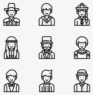 National Costume - Line Icon Person