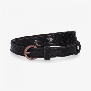 Belt Anaconda Printed Leather Black - Buckle