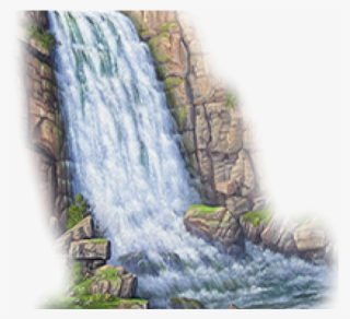 Drawn Waterfall Rock Waterfall - Mountain River