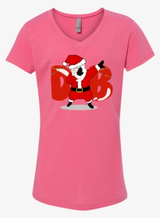 Amusing Dabbing Santa Girls' Princess V Neck T Shirt - Cartoon