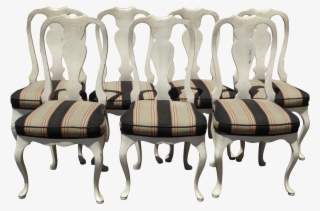 Vintage French Country White Distressed Dining Chairs - Chair