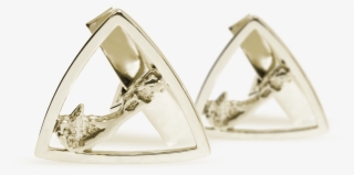 Bermuda Triangle White Gold Cufflinks - Earrings