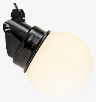 Angled Industrial Bakelite Wall Light Opal Globe - Light