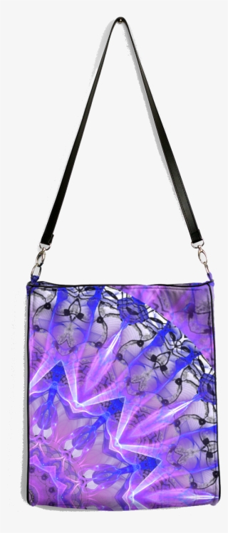 Abstract Plum Ice Crystal Palace Lattice Lace Mandala - Shoulder Bag