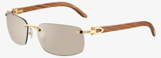 Cartier Rimless Sunglasses With C Decor - Cartier Glasses Mens Wood
