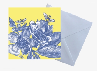 Greeting Card And Envelop Flower And Bee Karen Mead - Rose