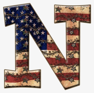 Alphabet With The Usa Flag In Metal - N Alphabet Stylish Flag