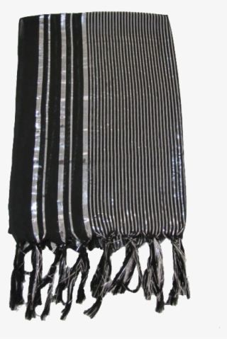 Black Shawl With Silver Line - Scarf