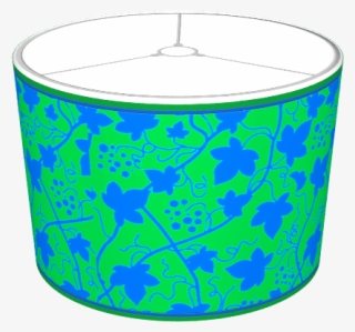 Grape Vines Leaves & Fruit Blue & Green - Circle