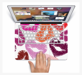 The Vector Puckered Color Lip Prints Skin Set For The - Macbook Air Silver Keyboard