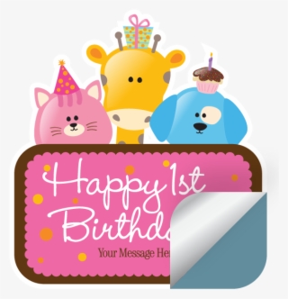 Impressão De Etiquetas Adesivas Rotulo Adesivo - Happy 1st Birthday Text