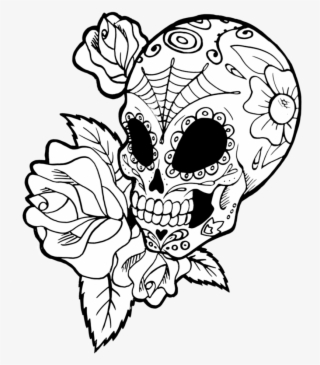 Roses Drawings With Sugar Skulls Download - Roses Drawings With Sugar Skulls