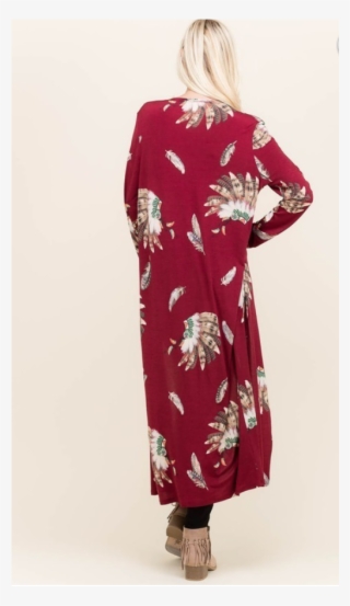 Burgundy Headdress Duster - Nightgown