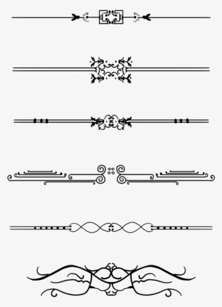 Patrón Línea Divisoria Borde Retro Png Y Psd - Line Art