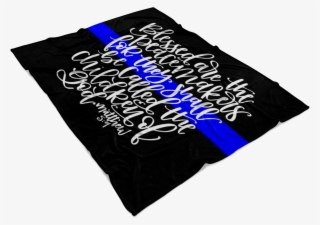 Blessed Are The Peacemakers Thin Blue Line Fleece Blanket - Graphic Design