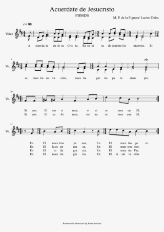 Acuerdate De Jesucristo Sheet Music For Voice Download - Beatles Only A Northern Song Chords