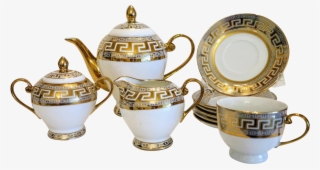 Russian Porcelain Tea Set For Four, Ca - Ceramic