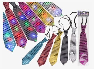 Corbata Con Lentejuelas Y 6 Led Parpadeantes 100% Poliéster - Graphic Design