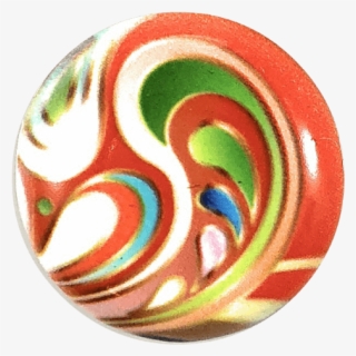 Painted Enamel Red Swirl 20mm 3/4" - Stick Candy