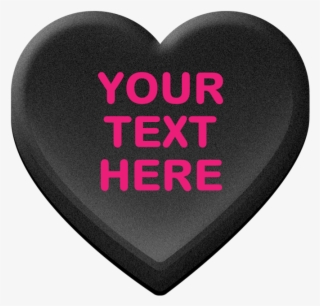 Black Custom Candy Heart Tile Coaster - Extintor De Incendios