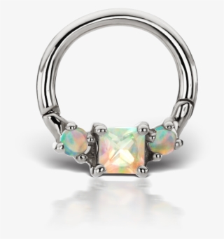 Opal And Titanium Horizontal Princess Ring - Body Piercing