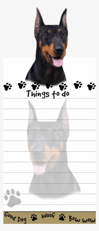 Doberman - Magnetic List Pads" Uniquely Shaped Sticky Notepad