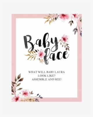 Floral Baby Shower Games Baby Face Printable Table - Garden Roses