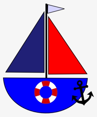 Sailboat, Anchor And Life Preserver - Sailboat And Anchor Clipart