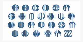 Circle Monogram Embroidery Font, Monogram Font Options, - Monogram Letter M Necklace